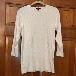 GAP 3/4 sleeve, white, cotton pullover sweater